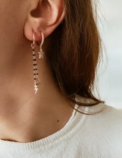 Monorecchino Scattino con Stella Pavè Pendente COLORE ARGENTO Rosè