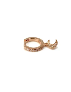 Monorecchino Scattino con Luna Pendente COLORE ARGENTO Rosè