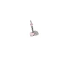 Monorecchino Scattino Cuore Doppio Smaltato COLORE ARGENTO Bianco COLORE SMALTO rosa