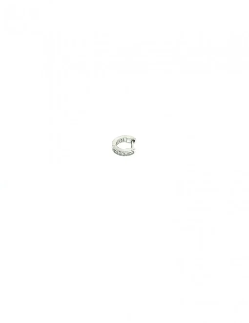Monorecchino Scattino da 8mm COLORE ARGENTO Bianco COLORE ZIRCONI zirconi bianchi