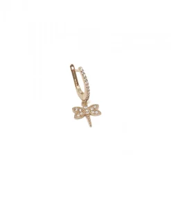 Monorecchino Scattino Dragonfly COLORE ARGENTO Rosè COLORE ZIRCONI zirconi bianchi