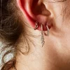 Monorecchino Scattino Esagono con Zirconi COLORE ARGENTO Rosè COLORE ZIRCONI zirconi bianchi