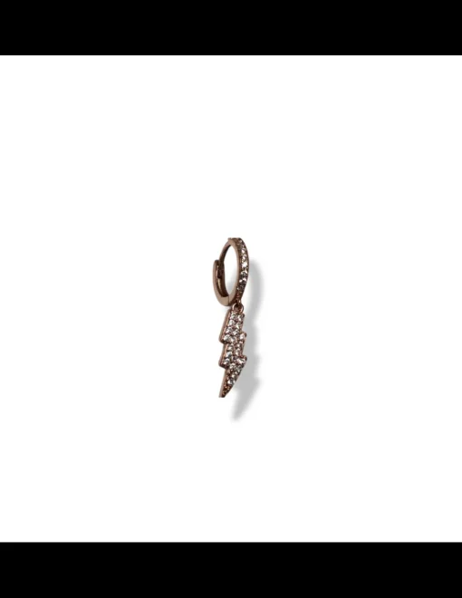 Monorecchino Scattino Fulmine Pendente e Zirconi COLORE ARGENTO Rosè COLORE ZIRCONI zirconi bianchi
