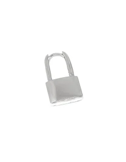 Monorecchino Scattino Lucchetto Grande COLORE ARGENTO Bianco