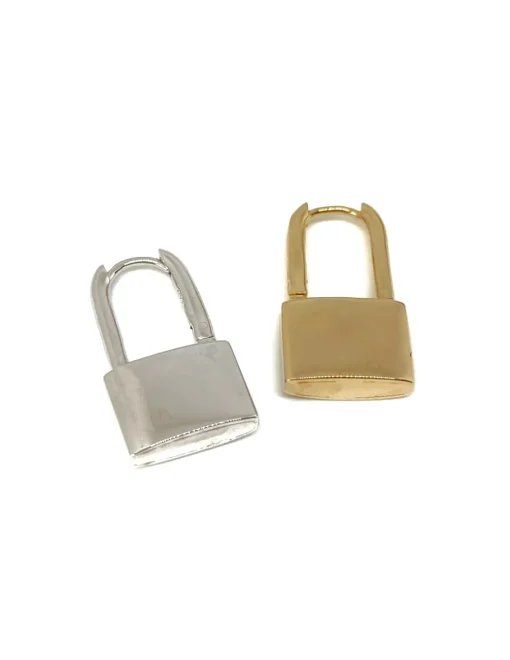 Monorecchino Scattino Lucchetto Grande COLORE ARGENTO Bianco