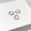 Monorecchino Scattino Mini con Perline COLORE ARGENTO Bianco