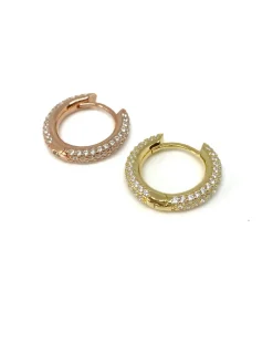 Monorecchino Scattino 15mm di Zirconi COLORE ARGENTO Dorato