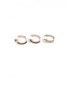 Monorecchino Scattino Perla Passante COLORE ARGENTO Rosè COLORE ZIRCONI zirconi rosa