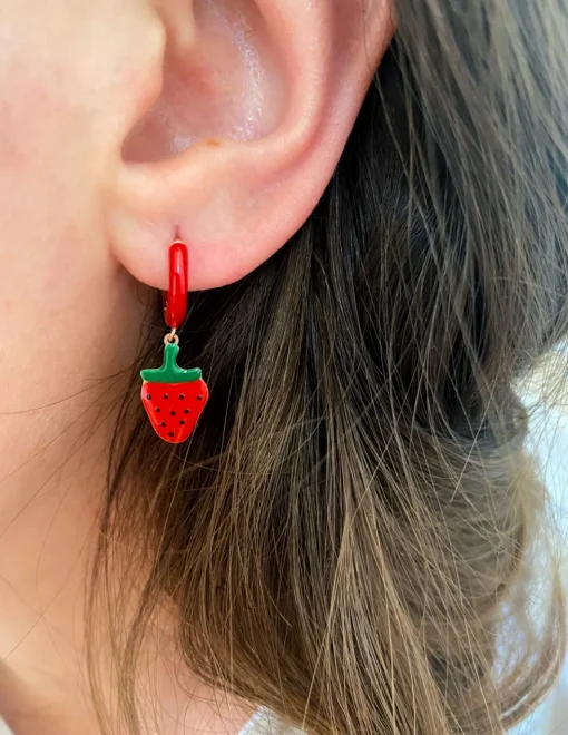 Monorecchino Scattino Smaltato Fragola