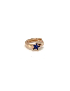 Monorecchino Scattino Stella Passante COLORE ARGENTO Rosè COLORE ZIRCONI zirconi blu