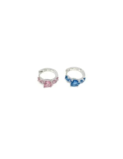 Monorecchino Scattino Zircone a Forma di Cuore COLORE PIETRE azzurro