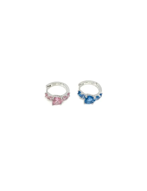 Monorecchino Scattino Zircone a Forma di Cuore COLORE PIETRE azzurro