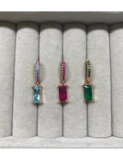 Monorecchino Scattino Zirconi e Zircone Baguette COLORE ZIRCONI zirconi verdi
