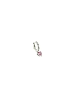 Monorecchino Scattino Zircone Pendente Cuore COLORE PIETRE rosa