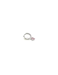Monorecchino Scattino Zircone Pendente Cuore COLORE PIETRE rosa