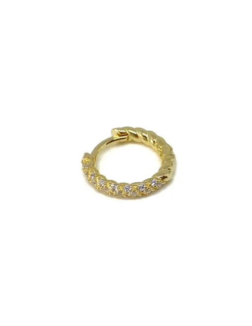 Monorecchino Torchon Medio con Zirconi COLORE ARGENTO Dorato