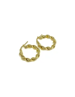 Orecchini a Cerchio Attorcigliati COLORE ARGENTO Dorato DIAMETRO 2 CM