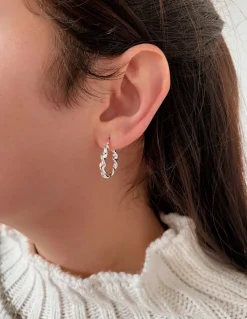 Orecchini a Cerchio Attorcigliati COLORE ARGENTO Dorato DIAMETRO 2 CM