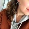 Orecchini a Cerchio Canna Piatta COLORE ARGENTO Bianco