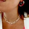 ORECCHINI A CERCHIO CON GOMMINI COLORATI COLORE ARGENTO Bianco COLORE GOMMINI ROSSO