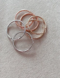 Orecchini a Cerchio Diamantati COLORE ARGENTO Bianco DIAMETRO 3 CM