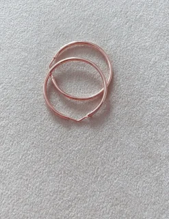 Orecchini a Cerchio Lisci COLORE ARGENTO Rosè DIAMETRO 3 CM