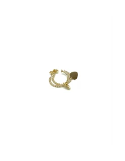 Orecchini a Cerchio Torchon con Soggetto Pendente COLORE ARGENTO Dorato SOGGETTO cuore