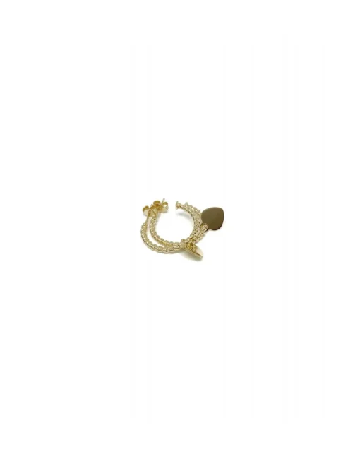 Orecchini a Cerchio Torchon con Soggetto Pendente COLORE ARGENTO Dorato SOGGETTO cuore
