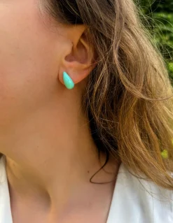 Orecchini a Goccia Turchesi Smaltati