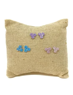 Orecchini a Lobo Blossom COLORE ARGENTO Bianco COLORE ZIRCONI zirconi viola