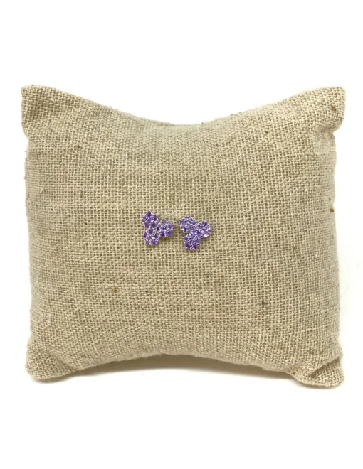 Orecchini a Lobo Blossom COLORE ARGENTO Bianco COLORE ZIRCONI zirconi viola