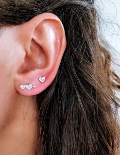 Orecchini a Lobo Heart and Heart COLORE ARGENTO Bianco