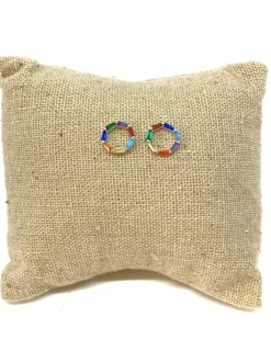 Orecchini a Lobo Round Multicolor Baguette