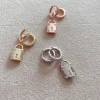 Orecchini a Scattino Asimmetrici Lucchetto COLORE ARGENTO Bianco