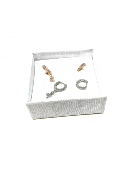 Orecchini Asimmetrici Serpentello COLORE ARGENTO Dorato