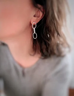Orecchini Catena Charme COLORE ARGENTO Bianco