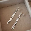 Orecchini Catena Groumette COLORE ARGENTO Bianco