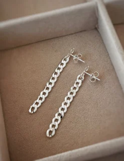 Orecchini Catena Groumette COLORE ARGENTO Bianco