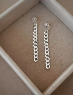 Orecchini Catena Groumette COLORE ARGENTO Bianco