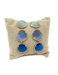 Orecchini con Pietre Idrotermali Irregolari COLORE PIETRE blu/azzurro