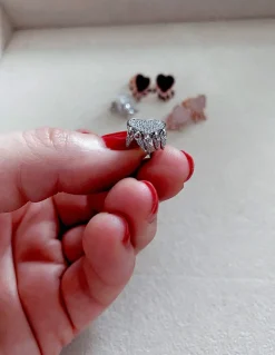 Orecchini Cuore e Gocce di Zirconi COLORE ARGENTO Bianco COLORE ZIRCONI zirconi bianchi