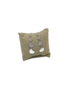 Orecchini Cuori Pendenti COLORE ARGENTO Bianco