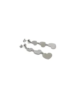 Orecchini Cuori Pendenti COLORE ARGENTO Bianco