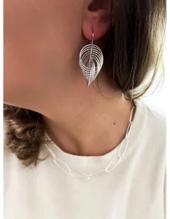 Orecchini Diamantati con Cerchi Intersecati COLORE ARGENTO Bianco