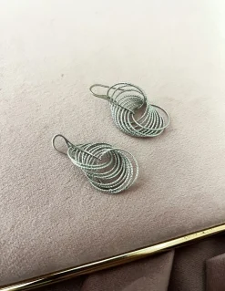 Orecchini Diamantati con Cerchi Intersecati COLORE ARGENTO Bianco