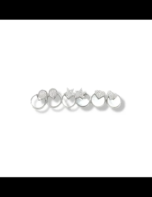 Orecchini Double Face COLORE ARGENTO Bianco COLORE ZIRCONI zirconi bianchi SOGGETTO cuore
