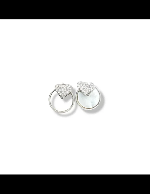 Orecchini Double Face COLORE ARGENTO Bianco COLORE ZIRCONI zirconi bianchi SOGGETTO cuore