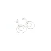Orecchini Geometric Double Circle COLORE ARGENTO Bianco GRANDEZZA piccoli