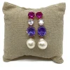 Orecchini Luxury e Perla Barocca COLORE ARGENTO Rosè COLORE ZIRCONI zirconi viola SOGGETTO tondino
