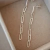 Orecchini Maglia Rettangolare Piccola COLORE ARGENTO Bianco